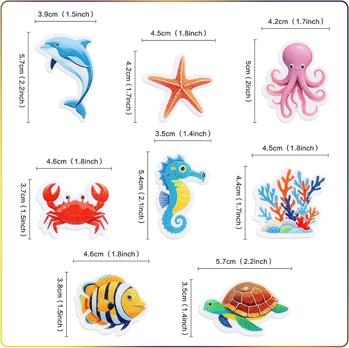 40 Pcs Edible Ocean Cupcake Toppers Ocean Theme Party Decorations Sea Animals Weaweed Party Cake Picks for Kids Under the Sea Baby Shower Birthday Party Supplies