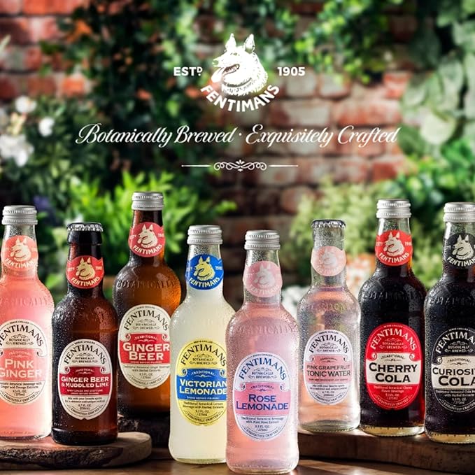 Fentimans Sparkling Rose Lemonade - Sparkling Pink Lemonade with Natural Ingredients & Pure Rose Extract, Mixer, Craft Soda, Botanically Brewed Lemonade - 9.3 Fl Oz (Pack of 24)