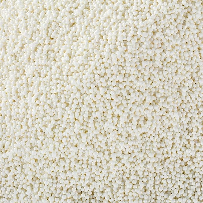 White Pearl Sprinkles - 2.7 Pounds - Bulk White Nonpareils Jimmies - Toppings for Bridal Sprinkles - Tiny Pearls for Cakes, Cookies, Cakepops
