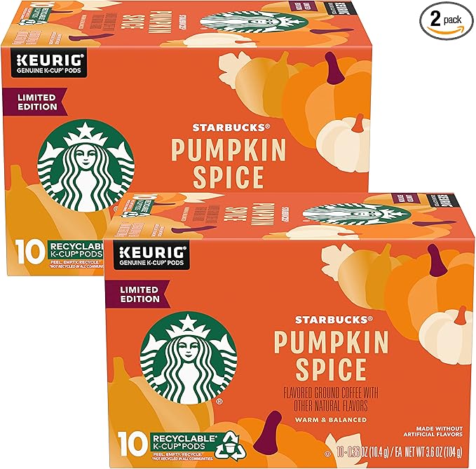 Starbucks Coffee Company Limited Edition Flavored Coffee K-Cups, Pumpkin Spice, 10 CT (Pack of 2)