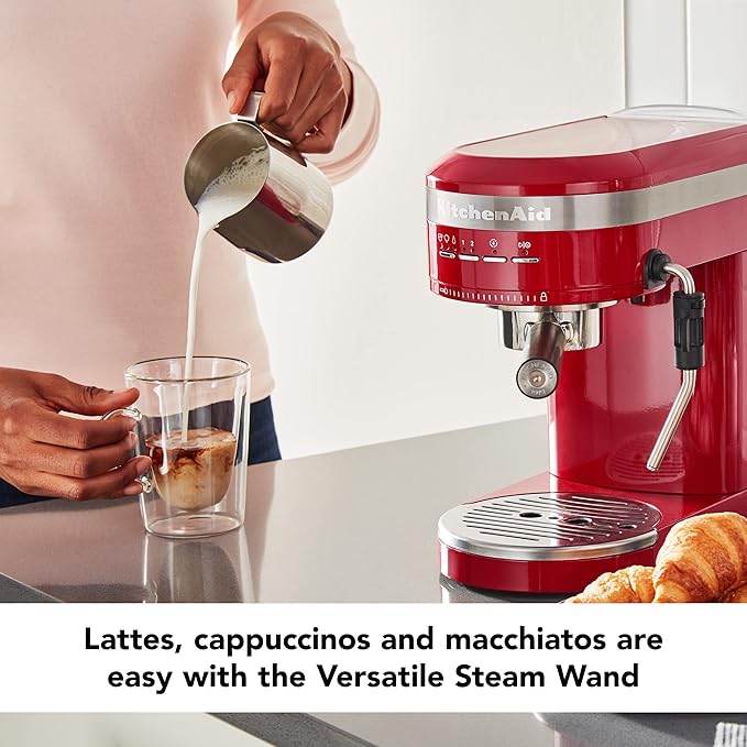 KitchenAid Metal Semi-Automatic Espresso Machine - KES6503, Empire Red, 1.4 Liters