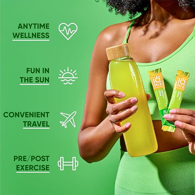 IQMIX Hydration Electrolyte Powder ??4-in-1 Formula for Hydration, Mental Clarity, Mood and Recovery ??Sugar-Free Drink Mix, Keto, Magnesium L-Threonate, Lion?™s Mane ??40 Count Lemon Lime