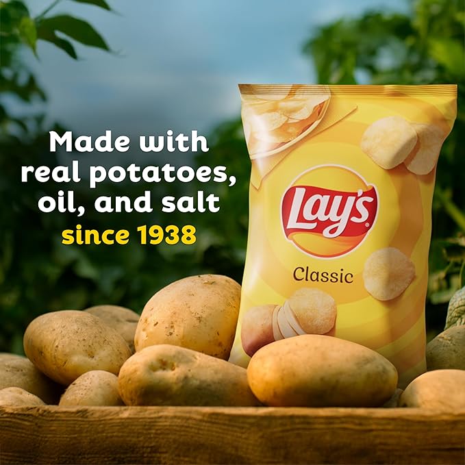 Lay's Potato Chips, Regular & Kettle Variety Pack, (Pack of 40)