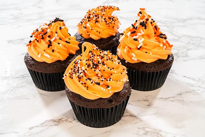 Bakerpan Halloween Nonpareils Sprinkles - 7 Ounces Halloween Sprinkles for Cake Decorating - Edible Nonpareils for Cupcakes, Ice Cream, Cake Decorations (Made in USA)