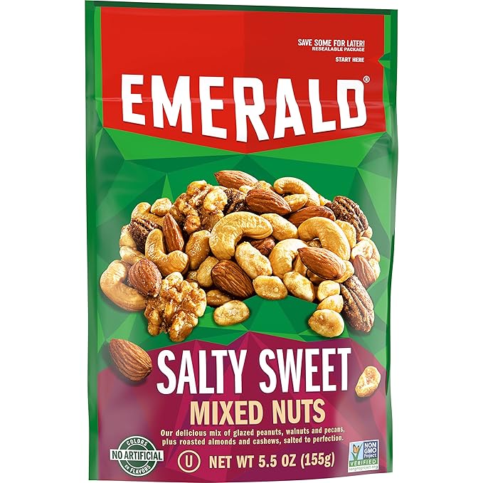 Emerald Nuts, Salty Sweet Mixed Nuts, 5.5 Oz (Pack of 2)