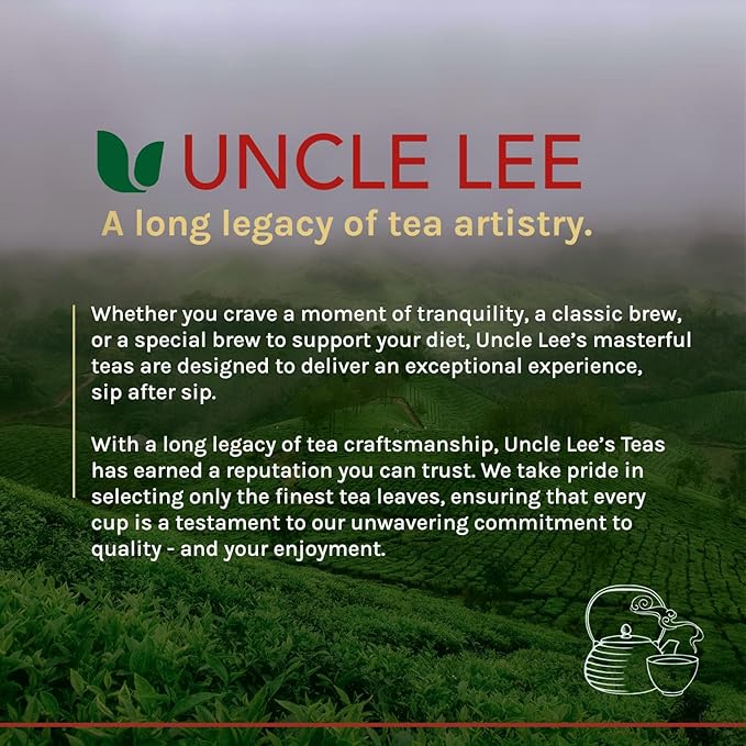 Uncle Lee's Organic White & Black Tea Variety 2-Pack – Premium Organic Tea, Smooth & Bold, Antioxidant-Rich, Delicious Hot or Iced, 100 Count Ea