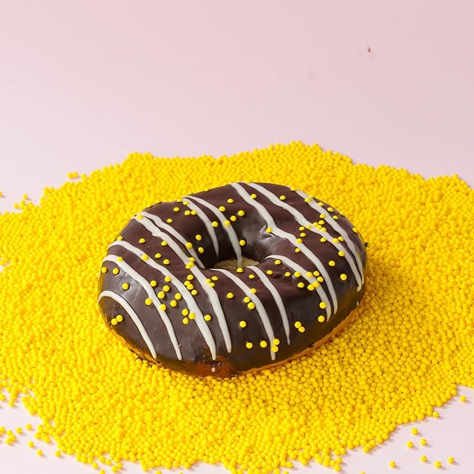 Yellow Nonpareils Sprinkles, Sujoygar 4oz Edible Cake Sprinkles for Ice Cream Toppings Cupcake Chocolate Decoration, Wedding Party Cookies Baking Dessert Food Supplies