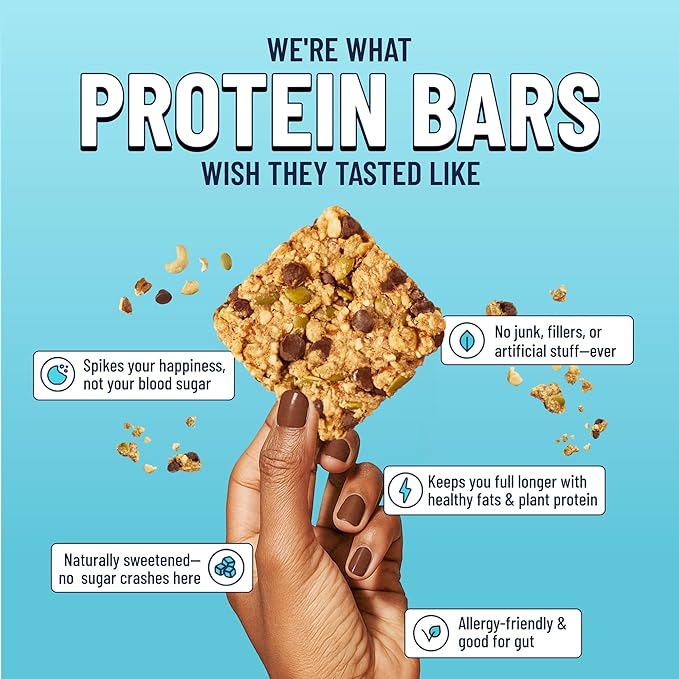 The YES Bar ??Dark Chocolate Chip ??Plant Based Protein, Decadent Snack Bar ??Vegan, Paleo, Gluten Free, Dairy Free, Low Sugar, Healthy Snack, Breakfast, Low Carb, Keto Friendly (Pack of 6)