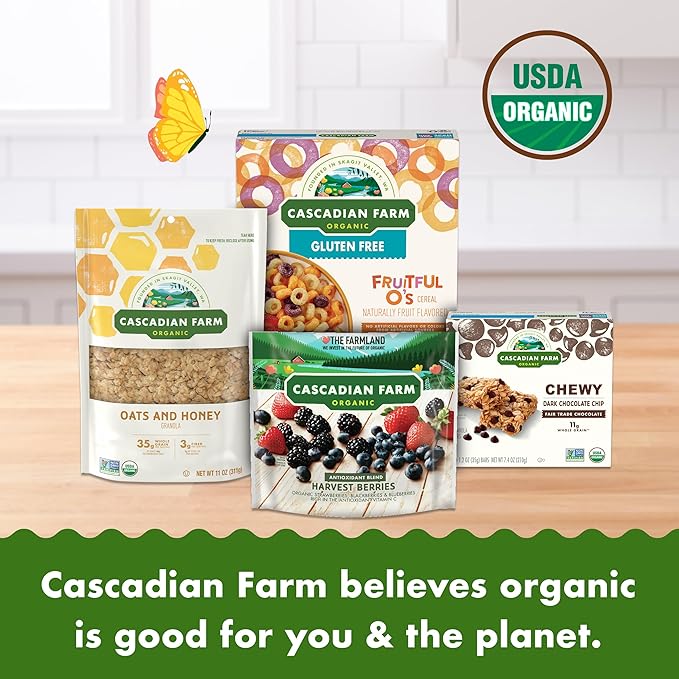 Cascadian Farm Organic Chocolate Chip Chewy Granola Bars, 6 Bars, 7.4 oz