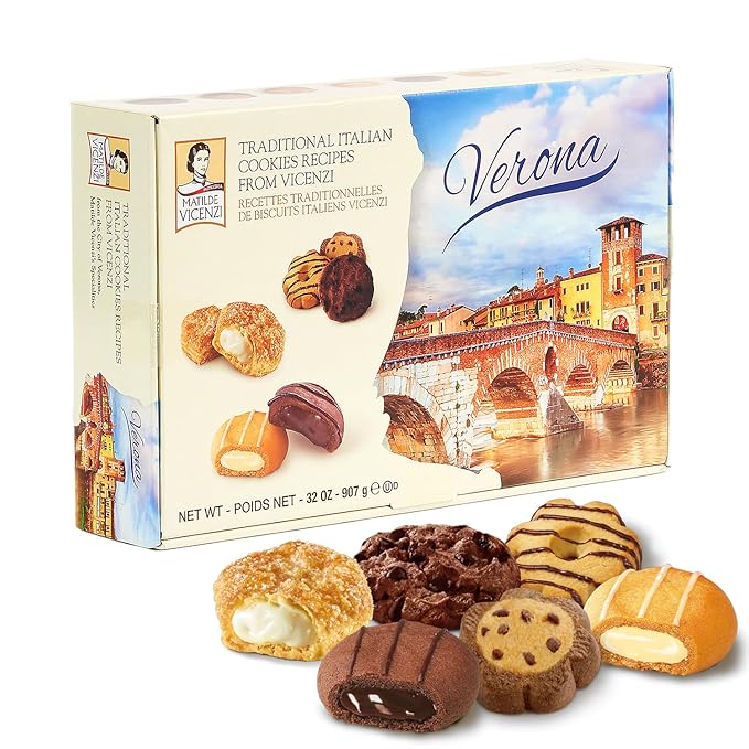 Matilde Vicenzi Verona Excellence Gift Box - Assortment of Italian Pastries and Cookies for Corporate, Birthday, Mother's Day, Father's Day, Teachers Gift, Get Well and Other Special Occasions - 32 oz (907g)