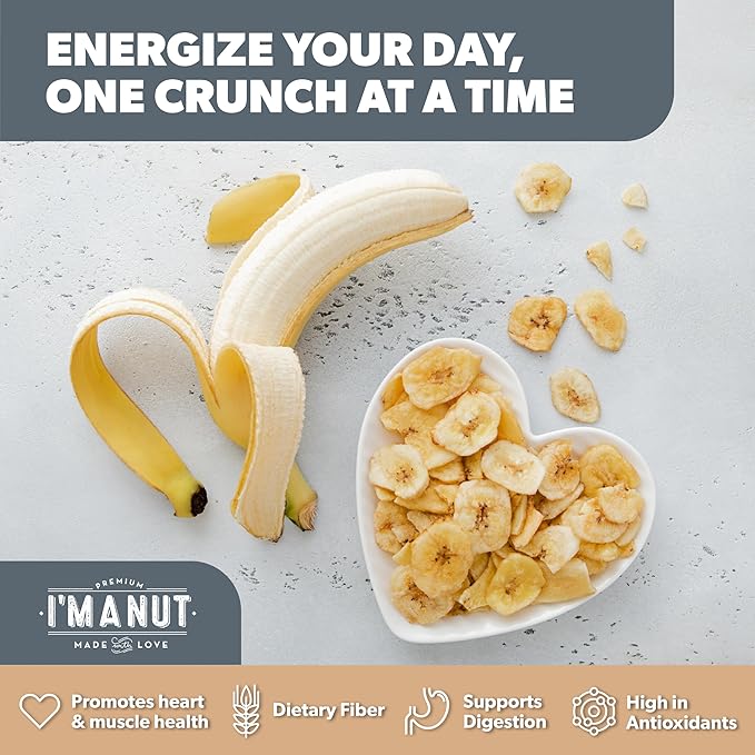 Premium Dried Banana Chips 32oz | Non-GMO, Batch Tested Gluten & Peanut Free | Ethically Sourced for Guilt-Free Snacking | Fresh, Crispy & Sweetened for Delicious Flavor