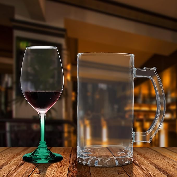 DISCOUNT PROMOS Rioja Wine Glasses with Stem 10 oz. Set of 10, Bulk Pack - Color Bottom, Perfect for Wedding, Party Favors, Birthday, Bridal Shower Gifts - Green