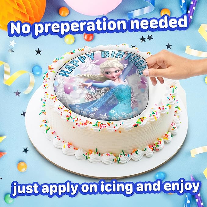7.5x Inch Edible Cake Toppers ?밯inter Princess Themed Birthday Party Collection of Edible Cake Decorations