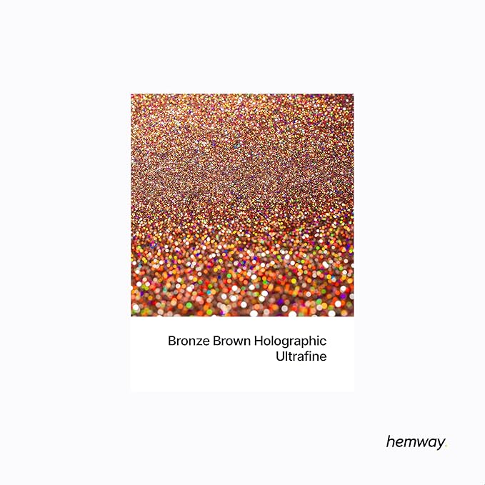 Hemway Premium Glitter Shaker - Bronze Brown Holographic | 130g Ultrafine Metallic Flake Sequins for Resin & Epoxy Crafts | Craft Supplies for Tumblers, Festival, Art