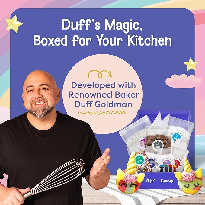 Baketivity Baking Kit Bundle ??Unicorn Rainbow Cookies & S?셫ores Sandwich Cookies by Duff Goldman ??DIY Kids Baking Set with Pre-Measured Kosher Ingredients, Decorating Supplies, STEM Activities ??Age