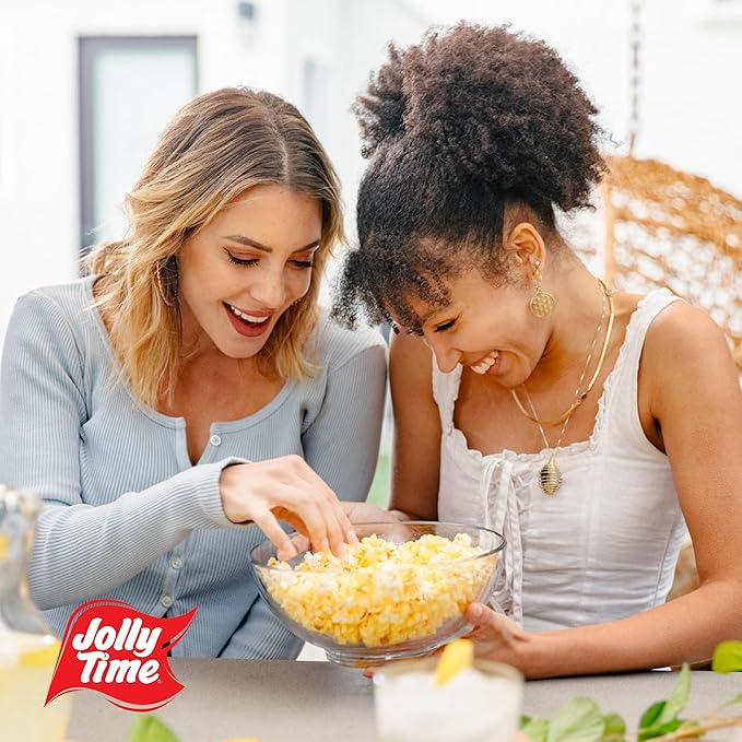 Jolly Time Microwave Popcorn Variety Pack, 6 Sharing Size Bags Per Carton, Blast O Butter, The Big Cheez, Kettle Corn, White Cheddar, and Simply Popped Butter