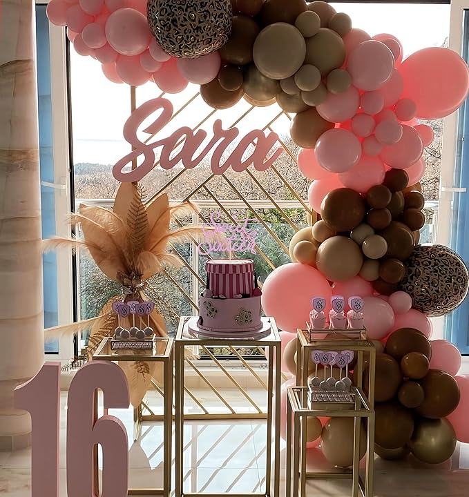 Sweet Sixteen Cake Topper - Pink Glitter Butterfly Theme Sweet 16 Birthday Cake Decorating Supplies for Girls, Sweet 16 Cake Topper for Happy 16th Birthday Anniversary Party Supplies Photo Booth Props
