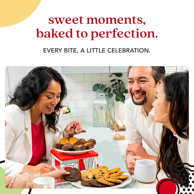 David?™s Cookies Gourmet Assorted Cookies and Brownies Gift Basket - 12 x 1.5oz fresh baked cookies and 10 x 2oz individually wrapped brownies - Great for Sharing, Ideal Gift for All Special Occasions