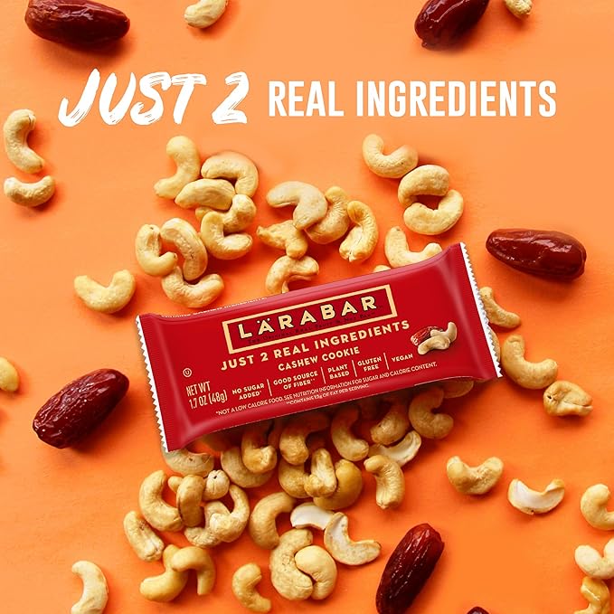 Larabar Cashew Cookie, Fruit and Nut Bars, Gluten Free and Vegan, 10.2 oz, 6 Ct