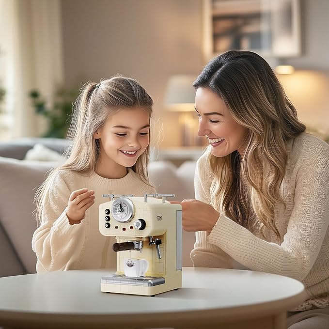 Retro Coffee Machine Building Set for Adults Boys Girls (678 Piece), Classic Semi-automatic Espresso Model Home Office Collection, Vintage Coffee Blocks Toy, Gifts for Building Blocks Lover