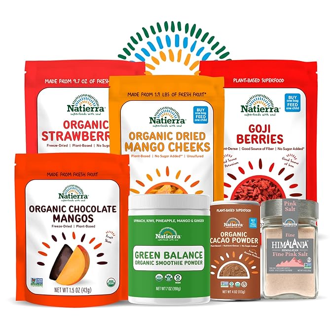 NATIERRA Nature's All Foods Organic Freeze-Dried Tropical Fruits | Non-GMO & Vegan | 1.5 Ounce