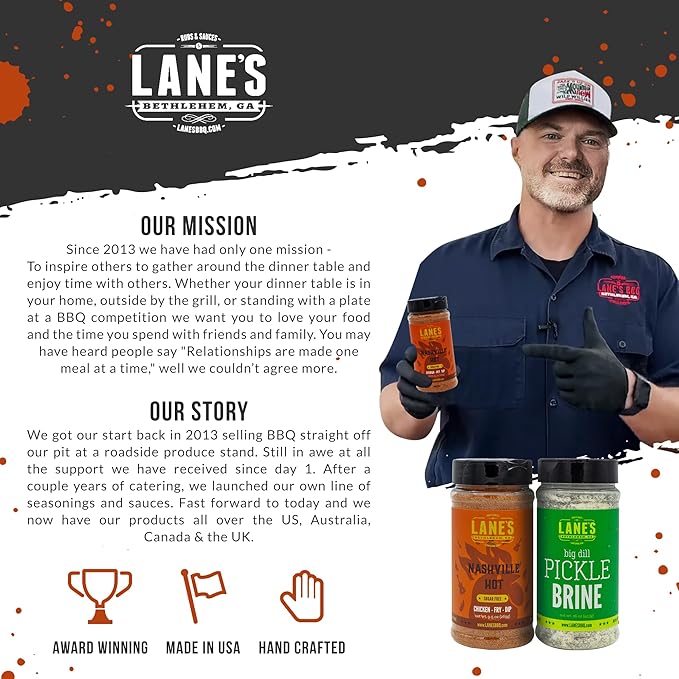 Lane's Pickle Brine Seasoning Bundle with Nashville Hot Chicken Wing Seasoning & 24" x 24" Extra Large Brining Bag, All-Natural, No MSG, Made in USA