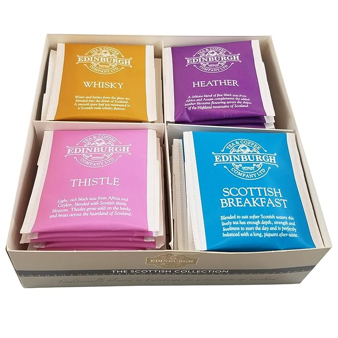 Edinburgh Tea & Coffee Company, The Scottish Collection 4-Flavor Variety Pack, 40-Count Tea Sachets
