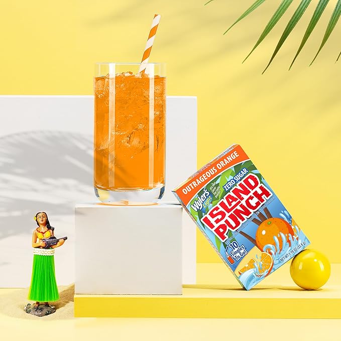 Wyler's Light Island Punch Singles To Go, Water Drink Mix, Outrageous Orange, 10 Count, Pack Of 12 (120 Single Servings)