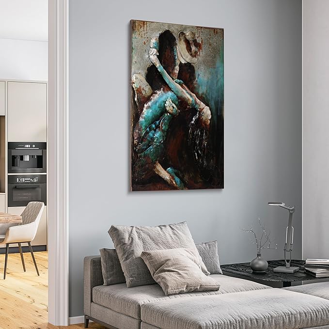 Empire Art Direct Ballroom Dancers Mixed Media Iron Hand Painted Dimensional Wall Art, 48" x 32" x 2.4", Ready to Hang