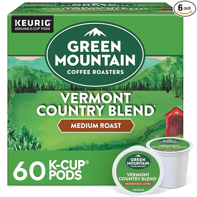 Green Mountain Coffee Roasters Vermont Country Blend Keurig Single-Serve K-Cup Pods, Medium Roast Coffee, 60 Count (6 Packs of 10)