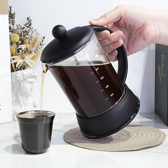 Easyworkz Eclipse French Press 27 oz Coffee Tea Maker with Borosilicate Glass