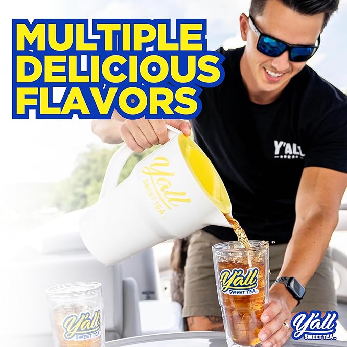 Y'all Sweet Tea - Decaf Iced Tea Bags Half Gallon Size in 7.5 Gallons Per Pack Quick Brew Authentic Southern Ice Tea Without Caffeine | As Seen on Shark Tank (Decaf)