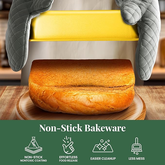 Larder & Vine 8-Piece Bakeware Set | Non-Stick Baking Set with Ceramic Finish | PFAS, PFOA, PTFE, and BPA Free Baking Essentials | Baking Sheets, Muffin Tins and Assorted Baking Pans | Limoncello