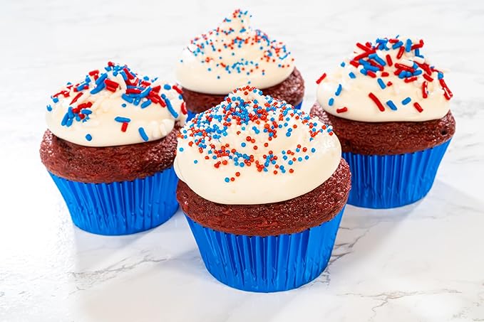 Bakerpan Patriotic Nonpareils Sprinkles - 7 Ounces Patriotic Sprinkles for Cake Decorating - Edible Nonpareils for Cupcakes, Ice Cream, Cake Decorations (Made in USA)