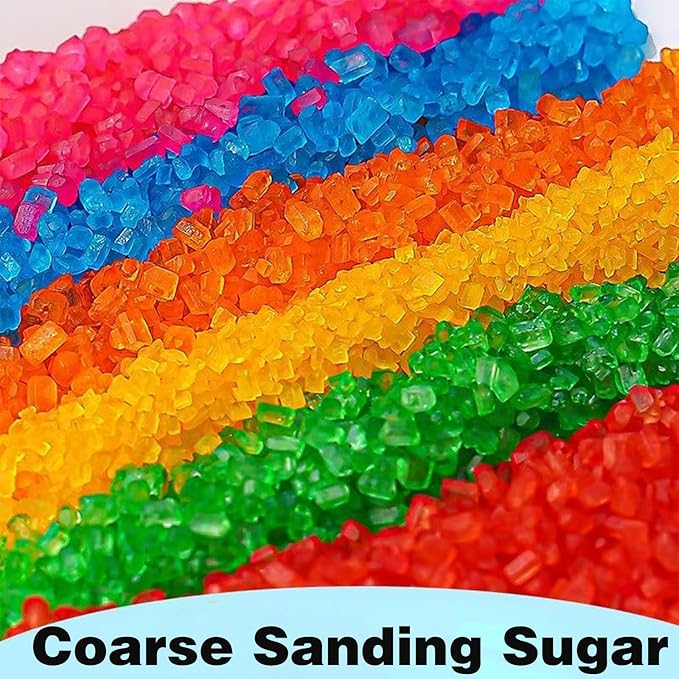 Sentovac 4-Colors Sanding Sugar for Baking Edible Sparkling Sugar Sprinkles Coarse Sugar Crystals for Baking Cake Cookie Cupcake Topper Ice Cream Decoration Supplies竊늁urple Yellow Green Pink竊?"<div>