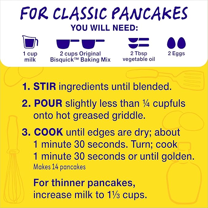 Betty Crocker Bisquick Pancake and Baking Mix, Original, Makes About 60 Pancakes, 40 oz