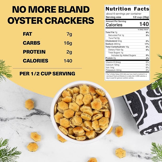 Wicked Minis Soup & Oyster Crackers - Saltine & Salted Flavored Mini Puffed Soup, Savory Snacking Mix, Seasoned Croutons Salad Toppers, Crackers for Chili 6oz (Garden Dill, Pack of 3)