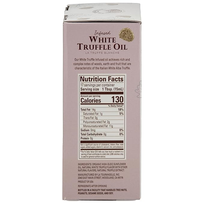 La Tourangelle, White Truffle Oil & Black Truffle Oil Set, Complex Gourmet Earthy Flavor for Drizzling over Pasta, Popcorn, Vegetables, Potatoes, Soup and More, Gift Box, 8.45 Fl Oz Each (Set of 2)