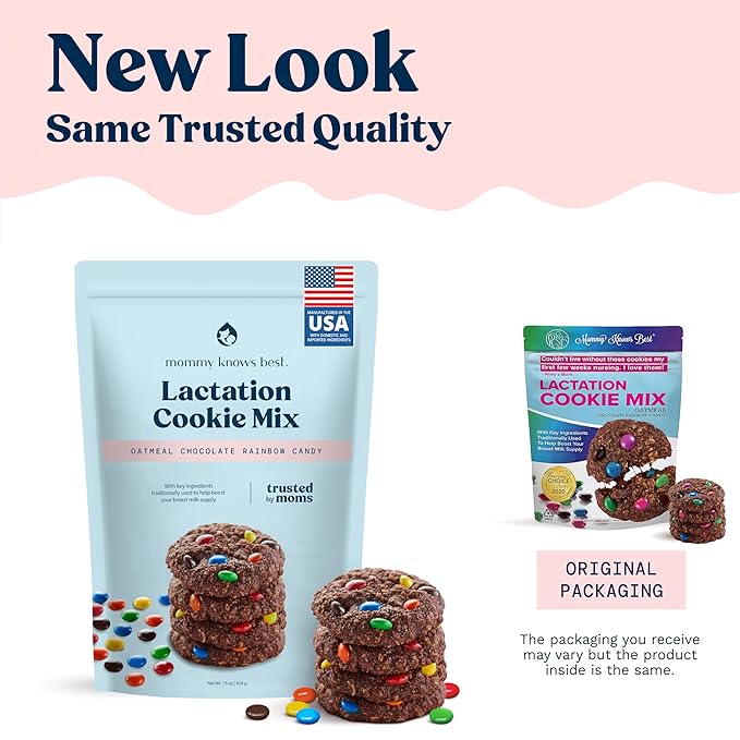 Lactation Cookies Mix - Oatmeal Breastfeeding Cookie Supplement Support for Breast Milk Supply Increase (Rainbow Candy) 16oz
