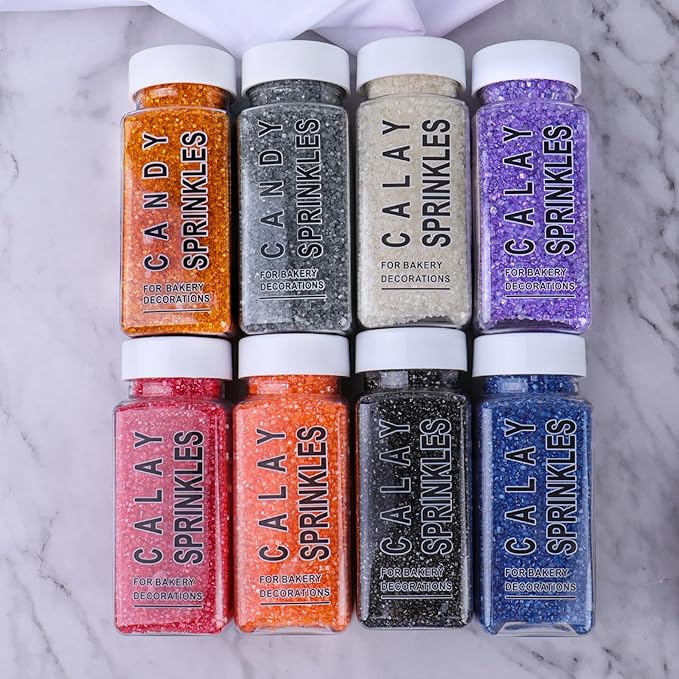 Silver Sprinkles, Silver Sanding Sugar for Cake Decorating, Sanding Crystal Sugar 130g/4.59oz, Cupcake, Cookie, Ice Cream and Donuts Toppings, Wedding, Birthday Party Supplies