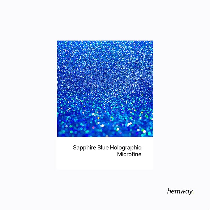 Hemway Premium Glitter Shaker - Sapphire Blue Holographic | 125g Microfine Metallic Flake Sequins for Resin & Epoxy Crafts | Craft Supplies for Tumblers, Festival, Art