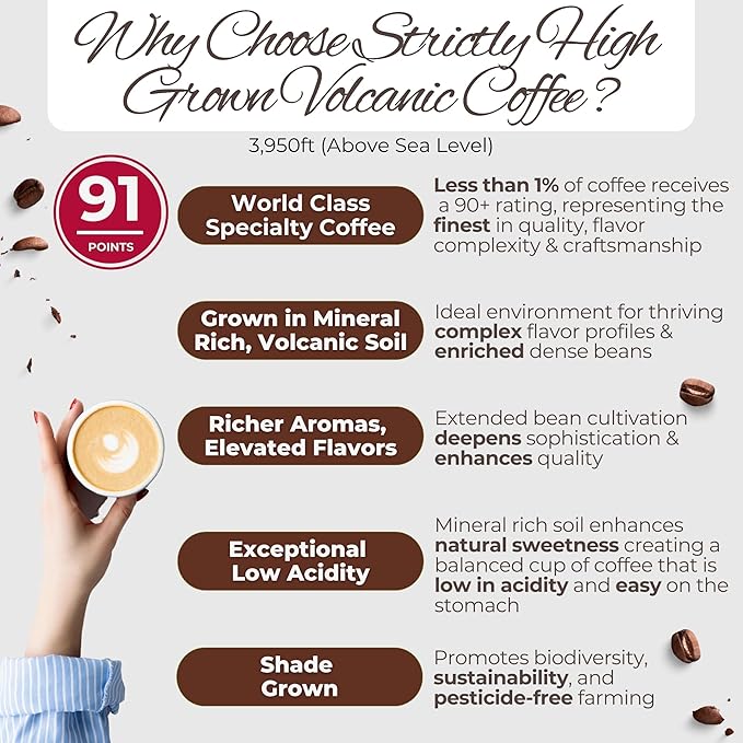 Specialty Volcanic Nicaraguan - Cafì±?Crema Espresso Roast Coffee, Intricate & Velvety, Low Acid, 91 Point, Small Batch Roasted, Farm Direct, 100% Single-Origin, Santa Lucia, Ground,Drip 2 lbs 2-16oz