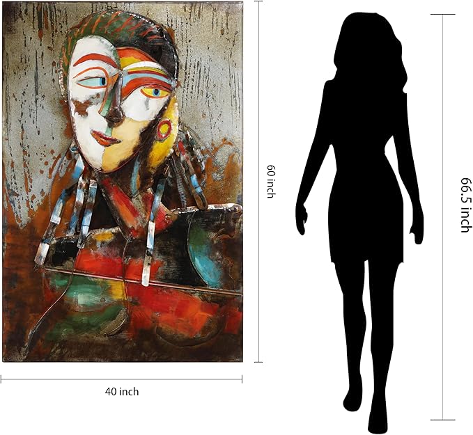Empire Art Direct Homme I Mixed Media Iron Hand Painted Dimensional Wall Art, 60" x 40" x 3.2", Ready to Hang