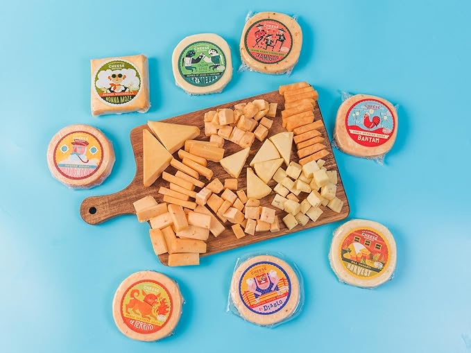 Cheese Bros. Brotherhood Gift Box | Fresh from Wisconsin | Assorted Gouda, Havarti, Mozzarella and Fratello | Great Food Gifting Idea!