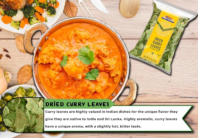 Rani Dried Curry Whole Leaves (Kari Neem Patha) Indian Spice 0.5oz (14g) ~ Non-irradiated | All Natural | Vegan | Gluten Friendly | NON-GMO | Product of USA