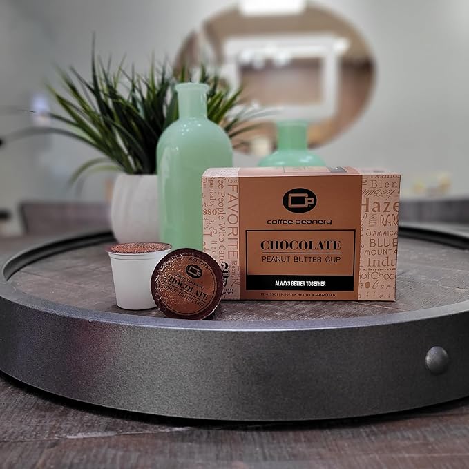 Chocolate Peanut Butter Cup Coffee Pods by Coffee Beanery | 12ct Flavored Coffee Pods Medium Roast Coffee Pods| 100% Specialty Arabica Coffee| Gourmet Coffee Pods