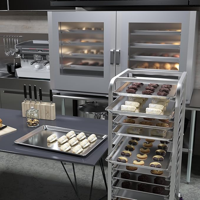 Pack of 6 | 18 in. x 26 in. Full Size Aluminum Bun. / Sheet Pan | Ideal for baking, roasting, cooling, prepping, or storing - a must-have in restaurants, bakeries, and busy kitchens.