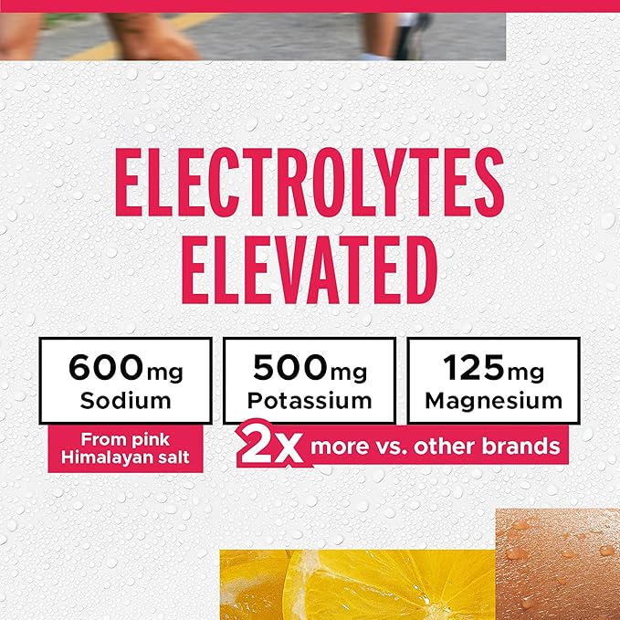 FITAID Hydrate Clean Electrolyte Mix, Zero Sugar, Balanced Electrolyte Ratios: 600mg Sodium, 500mg Potassium, 125mg Magnesium, Pink Lemonade, For Exercise & Active Hydration, 30 Sticks