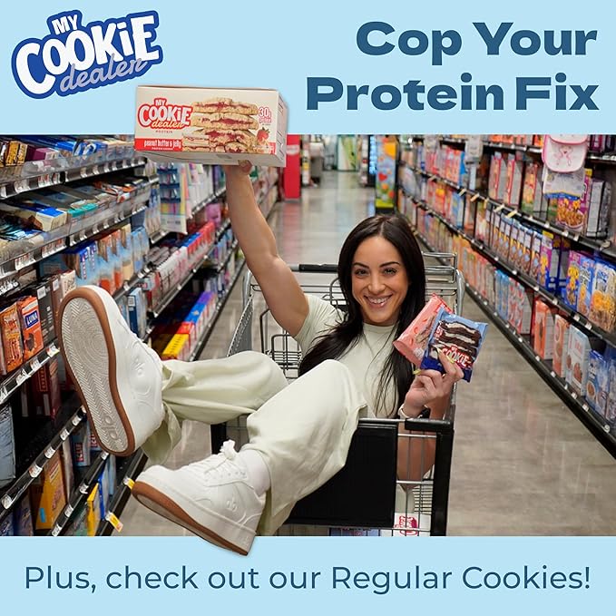 My Cookie Dealer Protein Cookies, Bite-Sized Crunchy Milk & Cookies (5oz, Pack of 6) - 25g Protein per Bag - Individually Wrapped Workout Snacks for On-The-Go Travel, Vegan