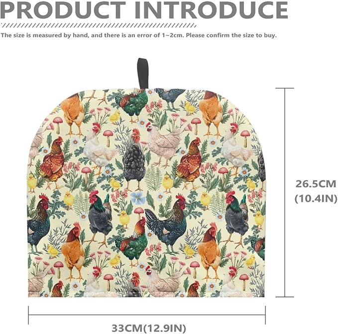 Rooster Print 癤풦nsulated Tea Pot Cosies Tea Kettle Quilt Keeping Warm Dust Proof Teapot Cover for Home Kitchen Tea Party Decorative Accessories